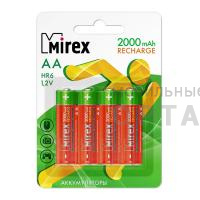 Аккумулятор Ni-MH Mirex HR6 / AA 2000mAh 1,2V 4 шт (4/40/200), ecopack Аккумулятор Ni-MH Mirex HR6 / AA 2000mAh 1,2V 4 шт (4/40/200), ecopack