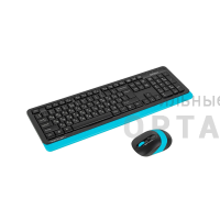 Комплект беспроводной Клавиатура + Мышь A4TECH Fstyler FG1010 клав:черный/синий мышь:черный/синий (1/10)