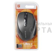 Мышь DEFENDER Ultra MM-315, черная, беспроводная, 6 кнопок, 800-1600 dpi, USB (1/40)